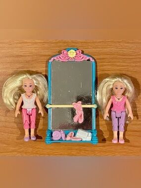 Fisher Price Loving Family Ballerina Sister Twins & Ballet Barre Mirror Set